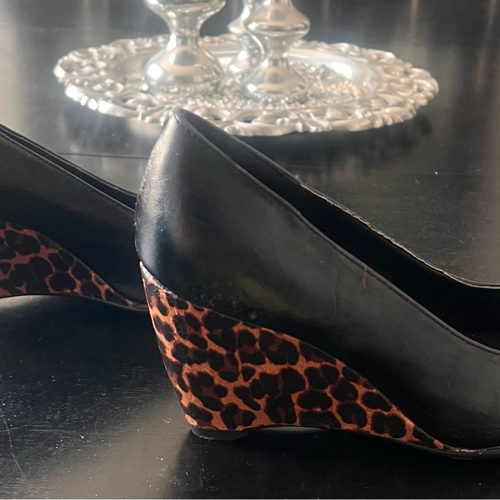 A2 by Aerosoles Black Peep-Toe Wedges - Picture 4 of 5